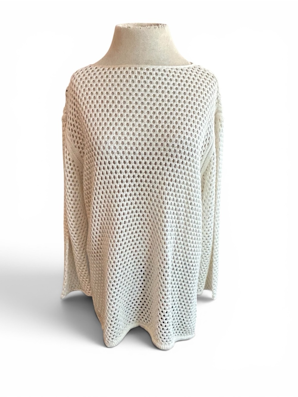 Gianfranco Ferré Vintage Open-Knit Cream  Sweater with tags size M made in italy